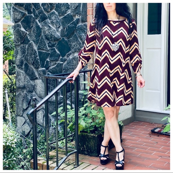 CHEVRON PRINT TUNIC DRESS - Picture 14 of 15